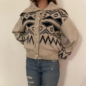 Who what wear high necked button down sweater